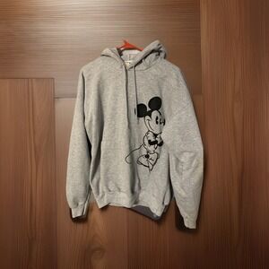 Walt Disney World Mickey Mouse Grey Black Hoodie Large L